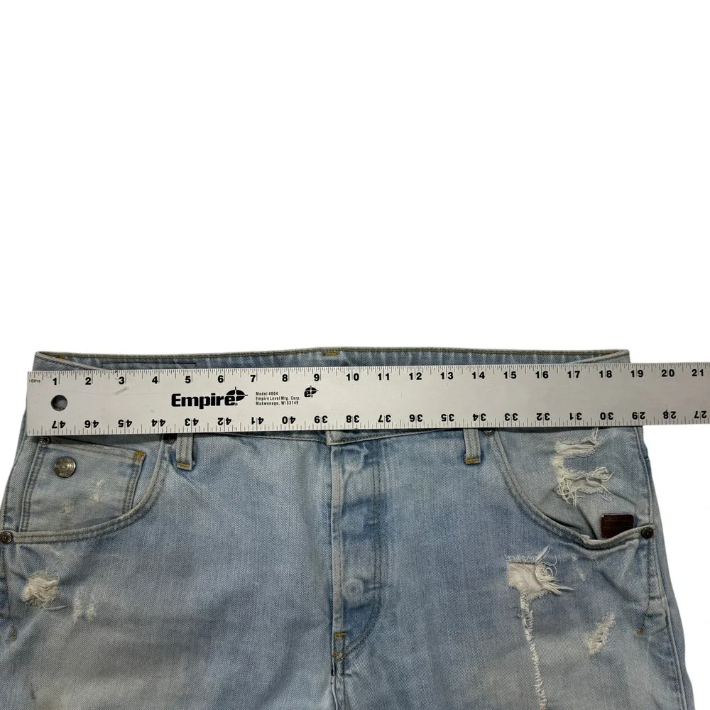 G-Star Raw Arc 3D Slim Distressed Light Wash Twisted‎ Leg Jeans Mens 36 x 32